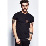 Qivi SFK0959ERKTS Ayı 3D Gözlük 3 Boyutlu Gözlük Baskılı Siyah Örme Erkek T-shirt