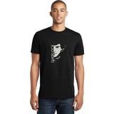 Qivi Sherlock Sherlock Face Baskılı Siyah Erkek Örme T-shirt