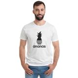 Qivi Silhouette Ananas Parody Logo Baskılı Beyaz Erkek T-shirt