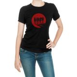 Qivi Silhouette Bad Girl Baskılı Siyah Kadın Örme T-shirt