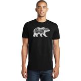 Qivi Silhouette California Bear Baskılı Siyah Erkek Örme T-shirt