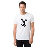 Qivi Silhouette Cheerleading Baskılı Beyaz Erkek T-shirt
