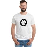 Qivi Silhouette Dragon Bearded Baskılı Beyaz Erkek T-shirt