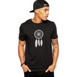 Qivi Silhouette Dreamcatcher Baskılı Siyah Erkek Örme T-shirt