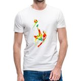 Qivi Silhouette Football Bicycle Kick Erkek Beyaz Tshirt