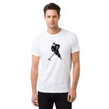 Qivi Silhouette Ice Hockey Baskılı Beyaz Erkek T-shirt