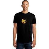 Qivi Silhouette Orange Halloween Moon With Bats Baskılı Siyah Erkek Örme T-shirt