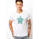 Qivi Silhouette Save the Turtles Baskılı Beyaz Erkek T-shirt