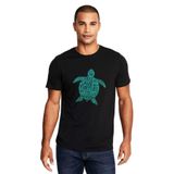 Qivi Silhouette Save The Turtles Baskılı Siyah Erkek Örme T-shirt