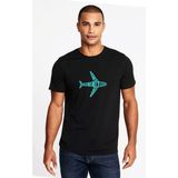 Qivi Silhouette Time To Travel Baskılı Siyah Erkek Örme T-shirt