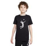 Qivi Silhouette Volleyball Baskılı Siyah Unisex Çocuk T-shirt