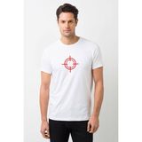 Qivi Snippers Baskılı Beyaz Erkek Örme T-shirt