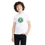 Qivi Star Wars Coffee Baskılı Unisex Çocuk Beyaz T-shirt