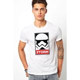 Qivi Storm Baskılı Beyaz Erkek Örme T-shirt