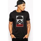 Qivi Storm Baskılı Siyah Örme Erkek T-shirt