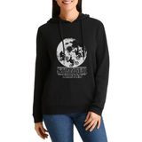 Qivi Stranger Things Bikes World Baskılı Siyah Kadın Örme Kapşonlu Sweatshirt Uzun Kol - XS