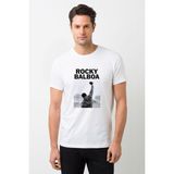 Qivi Streaming Rocky Balboa For Free Baskılı Beyaz Erkek Örme T-shirt