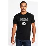Qivi Suga 93 Baskılı Siyah Erkek Örme T-shirt