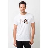 Qivi Sunny Leone Baskılı Beyaz Erkek Örme T-shirt