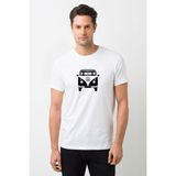 Qivi T1 Volkswagen Transporter Araba Baskılı Beyaz Erkek Örme T-shirt
