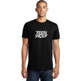 Qivi Teen Wolf Logo Baskılı Siyah Erkek Örme T-shirt