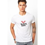 Qivi Tenis Vamos Rafa Logo Baskılı Beyaz Erkek Örme T-shirt