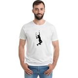 Qivi Tennis Spor Baskılı Beyaz Erkek Örme T-shirt