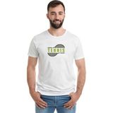 Qivi Tennis Sport Baskılı Beyaz Erkek Örme T-shirt