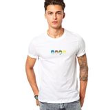 Qivi The Beatles Android Metal Rock Music Baskılı Beyaz Erkek Örme T-shirt