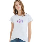 Qivi The Beatles Minimalist Baskılı Beyaz Örme Kadın T-shirt