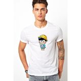 Qivi The Fish Child Baskılı Beyaz Erkek Örme T-shirt