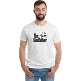 Qivi The Godfather Baskılı Beyaz Erkek Örme T-shirt