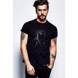 Qivi The Last Of Us Baskılı Siyah Erkek Örme T-shirt