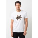Qivi The Strokes Baskılı Beyaz Erkek Örme T-shirt