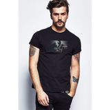 Qivi The Walking Dead Collection Baskılı Siyah Erkek Örme Tshirt - XL
