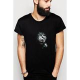 Qivi Tokyo Ghoul Anime Baskılı Siyah Erkek Örme Tshirt