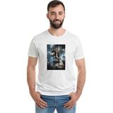 Qivi Tomb Raider Lara Croft Baskılı Beyaz Erkek Örme T-shirt