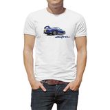 Qivi Toyota Blue Supra Baskılı Beyaz Erkek Örme T-shirt