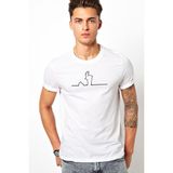Qivi Trt Linea Merakli Baskılı Beyaz Erkek Örme T-shirt
