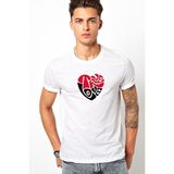 Qivi True Love Baskılı Beyaz Erkek Örme T-shirt