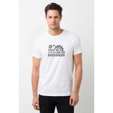 Qivi Trust Me I'm An Engineer Baskılı Beyaz Erkek Örme T-shirt