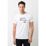 Qivi Türk Boyları Bugduz Baskılı Beyaz Erkek Örme T-shirt