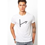 Qivi Türk Boyları Kınık Boyu Baskılı Beyaz Erkek Örme T-shirt