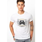 Qivi Turkish Hotrock Murat 124 Baskılı Beyaz Erkek Örme Tshirt - XL