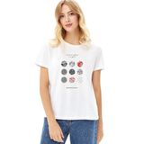 Qivi Twenty One Pilots Blurryface Baskılı Beyaz Örme Kadın T-shirt