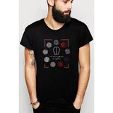 Qivi Twenty One Pilots Blurryface Line Baskılı Siyah Erkek Örme T-shirt