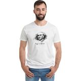 Qivi Ulu Önder Atatürkü Saygiyla ve Özlemle Baskılı Beyaz Erkek Örme T-shirt