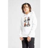 QIVI Unisex Çocuk Kapüşonlu Beyaz Kpop Blackpink Black Pink Baskılı Sweatshirt BGA10311-COCKP