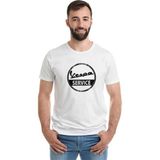 Qivi Vespa Service Baskılı Beyaz Erkek Örme T-shirt