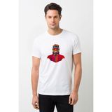 Qivi Wars Baskılı Beyaz Erkek Örme T-shirt